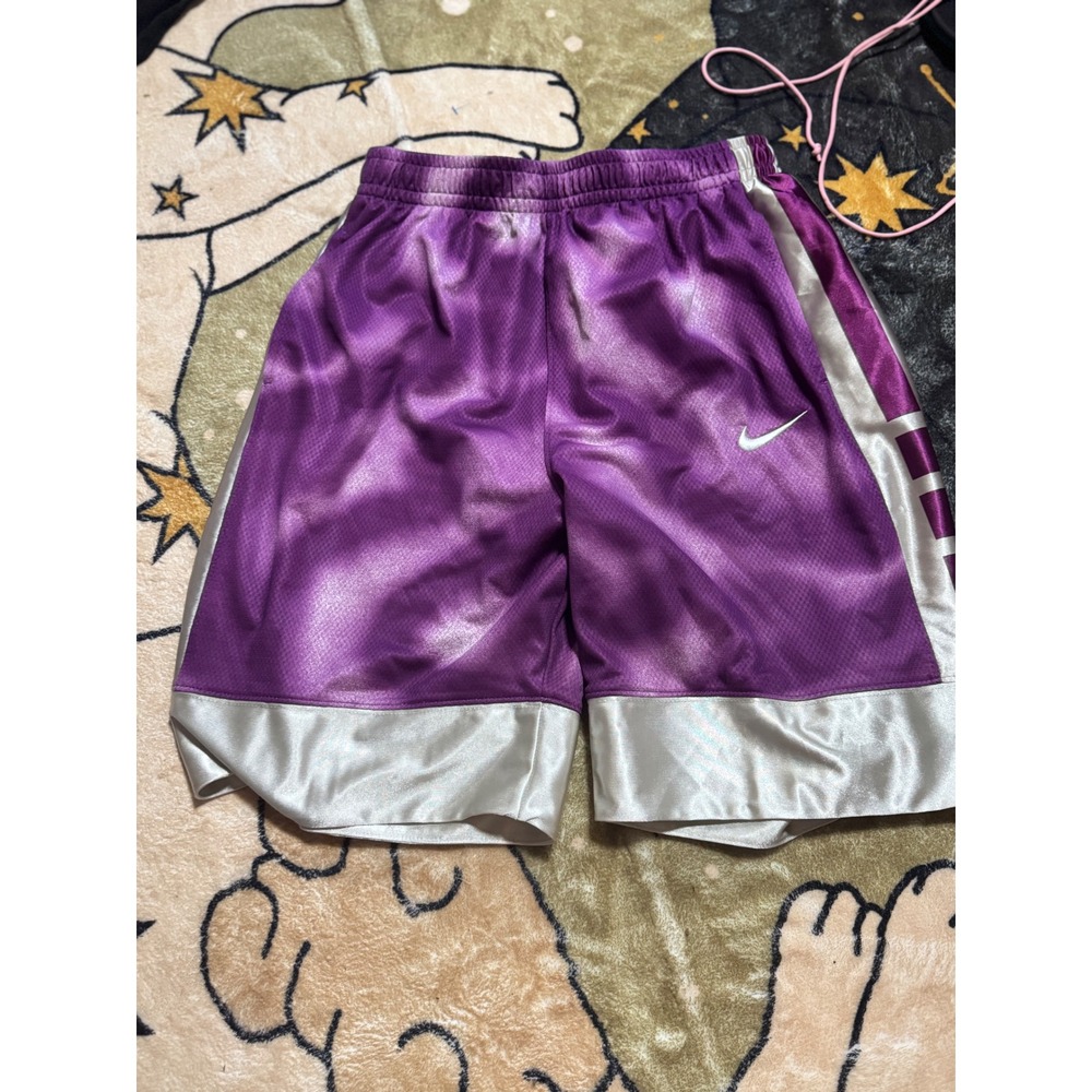 Nike Dri Fit Kids Basketball Shorts Purple Silver Athletic XL Extra Large